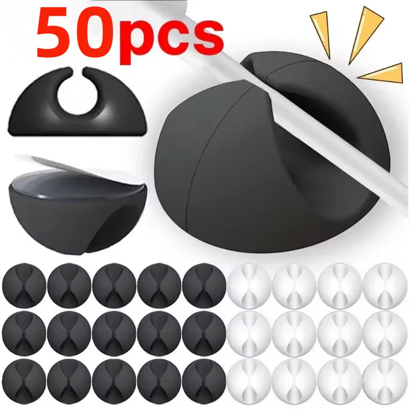 Pegboard Office Organizer - 5/50 قطعة مشبك كابل اللفاف المنظم