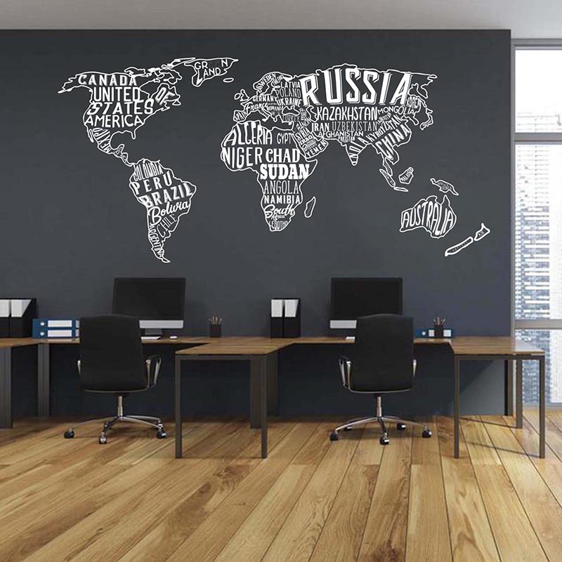 ملصق حائط كبير لخريطة العالم،  - مراجعة Office Furniture World وسعره