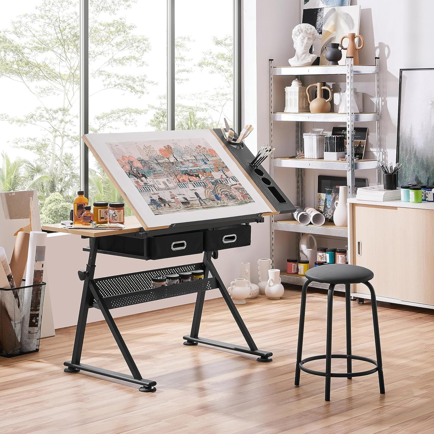 طاولة رسم قابلة للتعديل مع كرس - مراجعة Office Furniture For Home وسعره