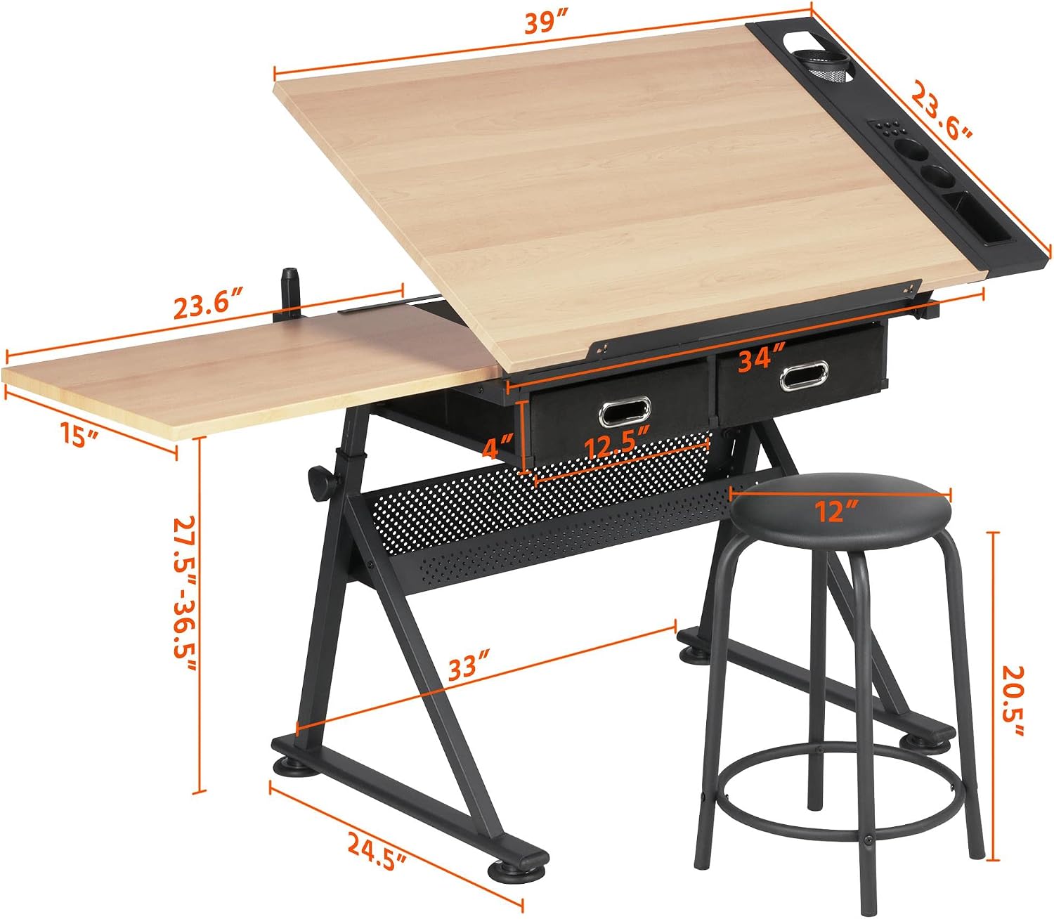 طاولة رسم قابلة للتعديل مع كرس - مراجعة Office Furniture For Home وسعره