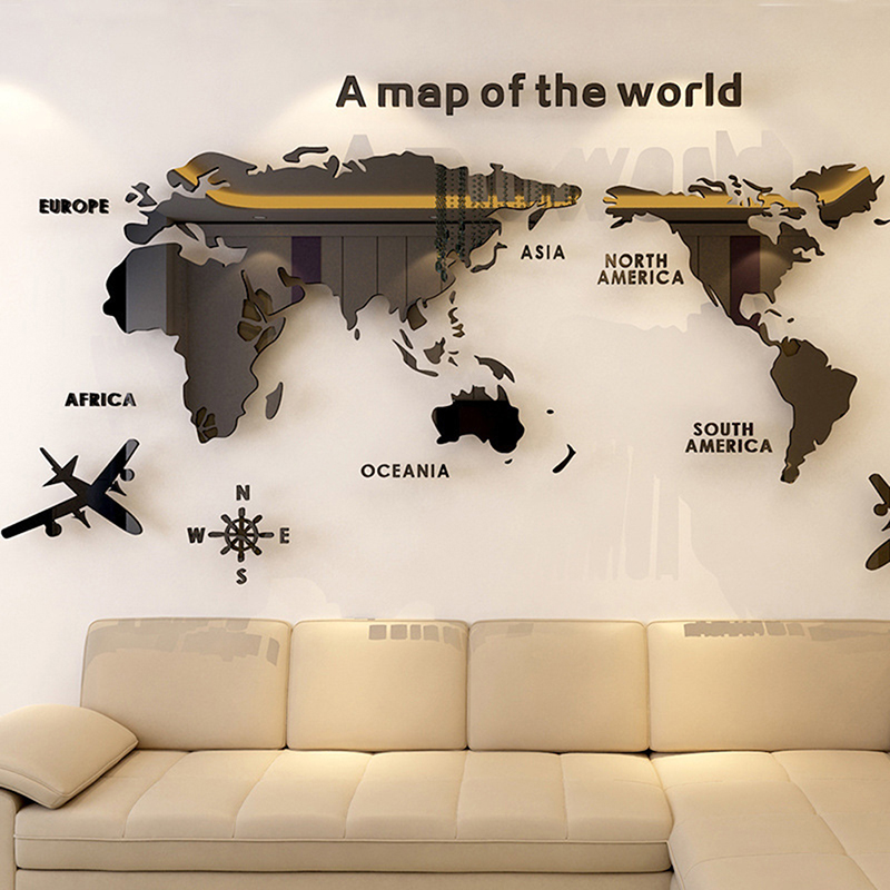 خريطة العالم ملصقات الحائط ثلا - مراجعة Office Furniture World وسعره