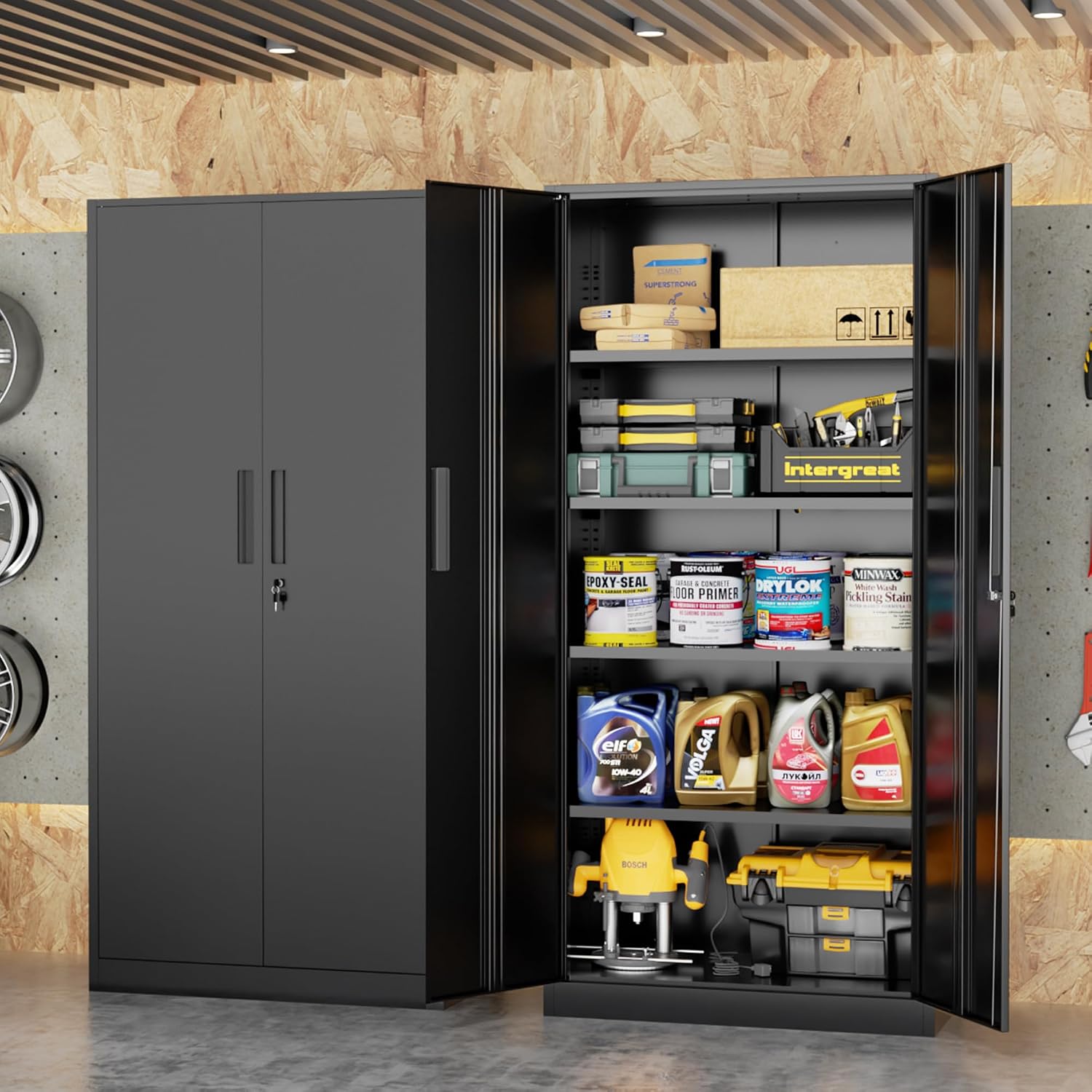 خزانة تخزين معدنية طويلة، خزان - مراجعة Office Furniture For Home وسعره