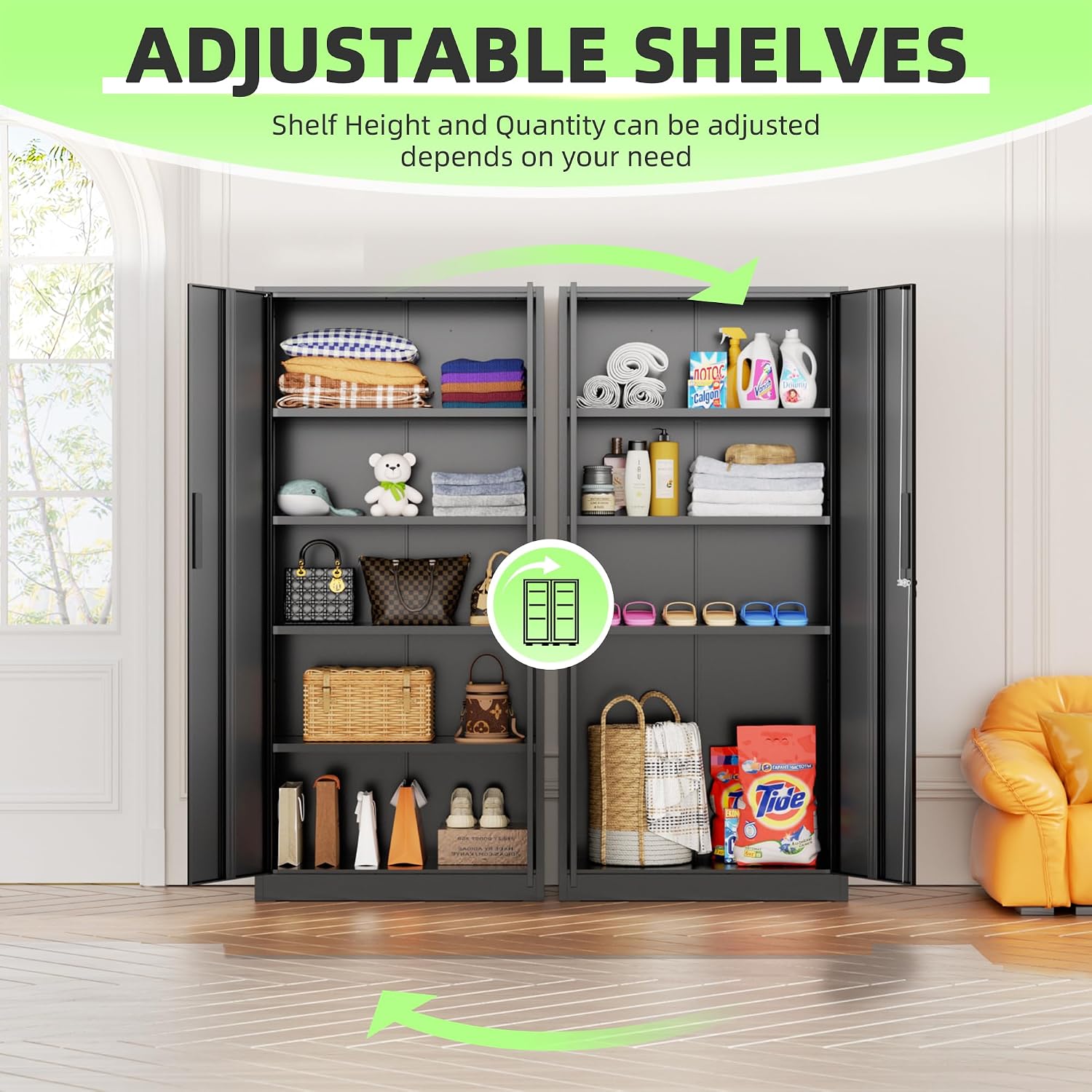 خزانة تخزين معدنية طويلة، خزان - مراجعة Office Furniture For Home وسعره