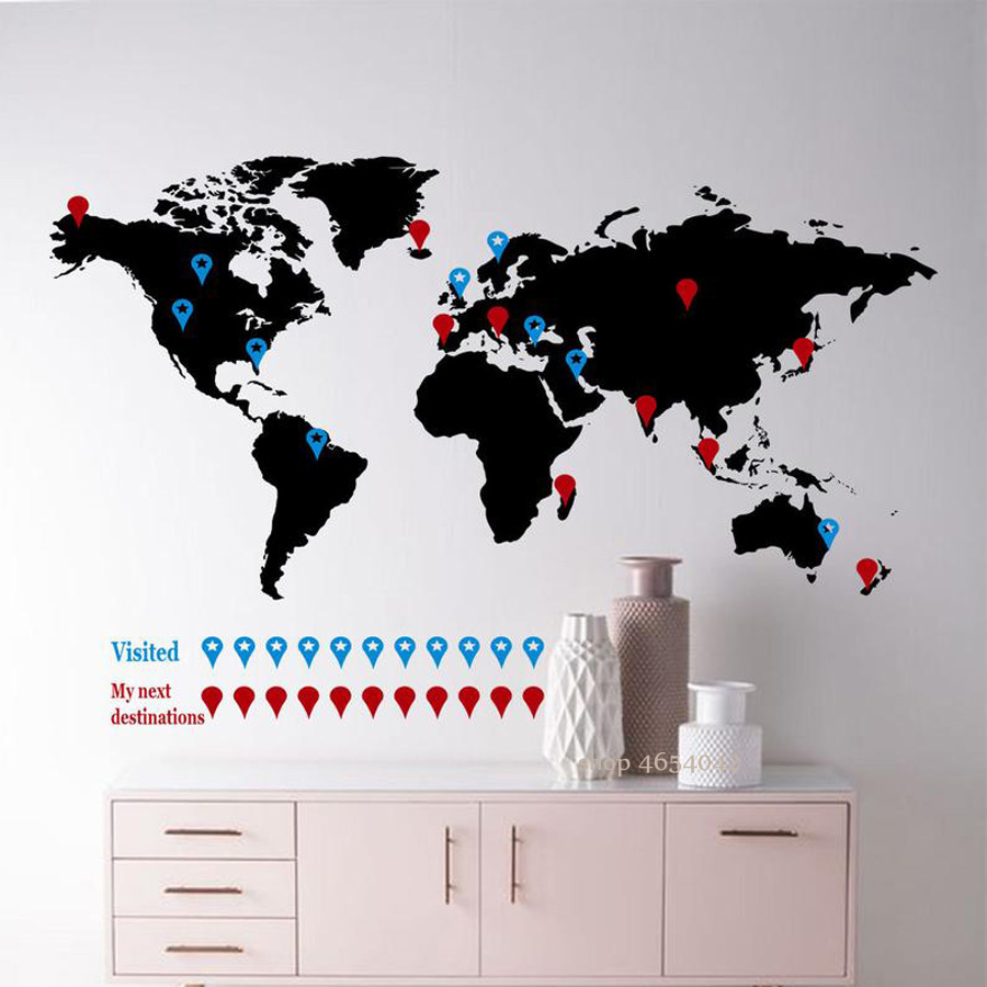 ملصق حائط كبير لخريطة العالم ، - مراجعة Office Furniture World وسعره