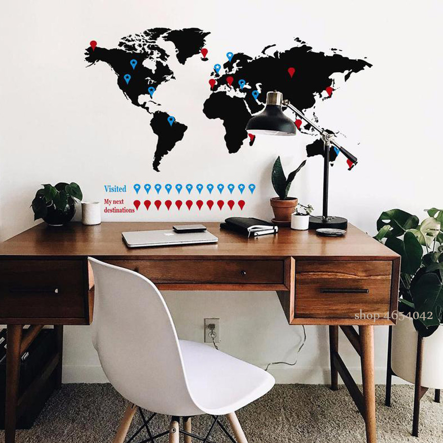 ملصق حائط كبير لخريطة العالم ، - مراجعة Office Furniture World وسعره