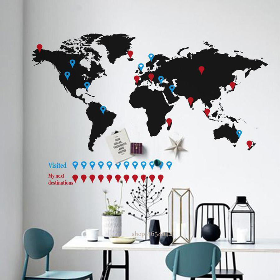 ملصق حائط كبير لخريطة العالم ، - مراجعة Office Furniture World وسعره