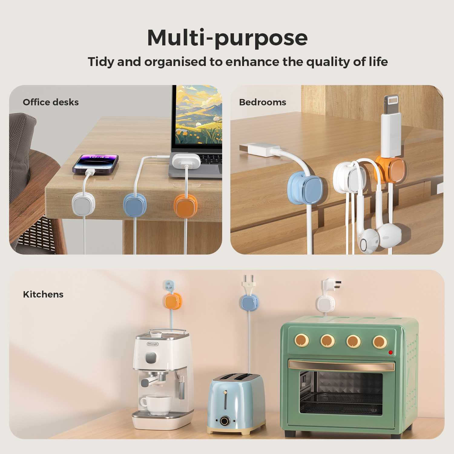 منظم كابلات لاصقة، مشبك كابل،  - مراجعة Pegboard Office Organizer وسعره