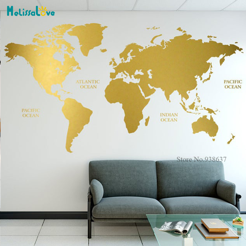 الذهب خريطة العالم لواصق هندسي - مراجعة Office Furniture World وسعره