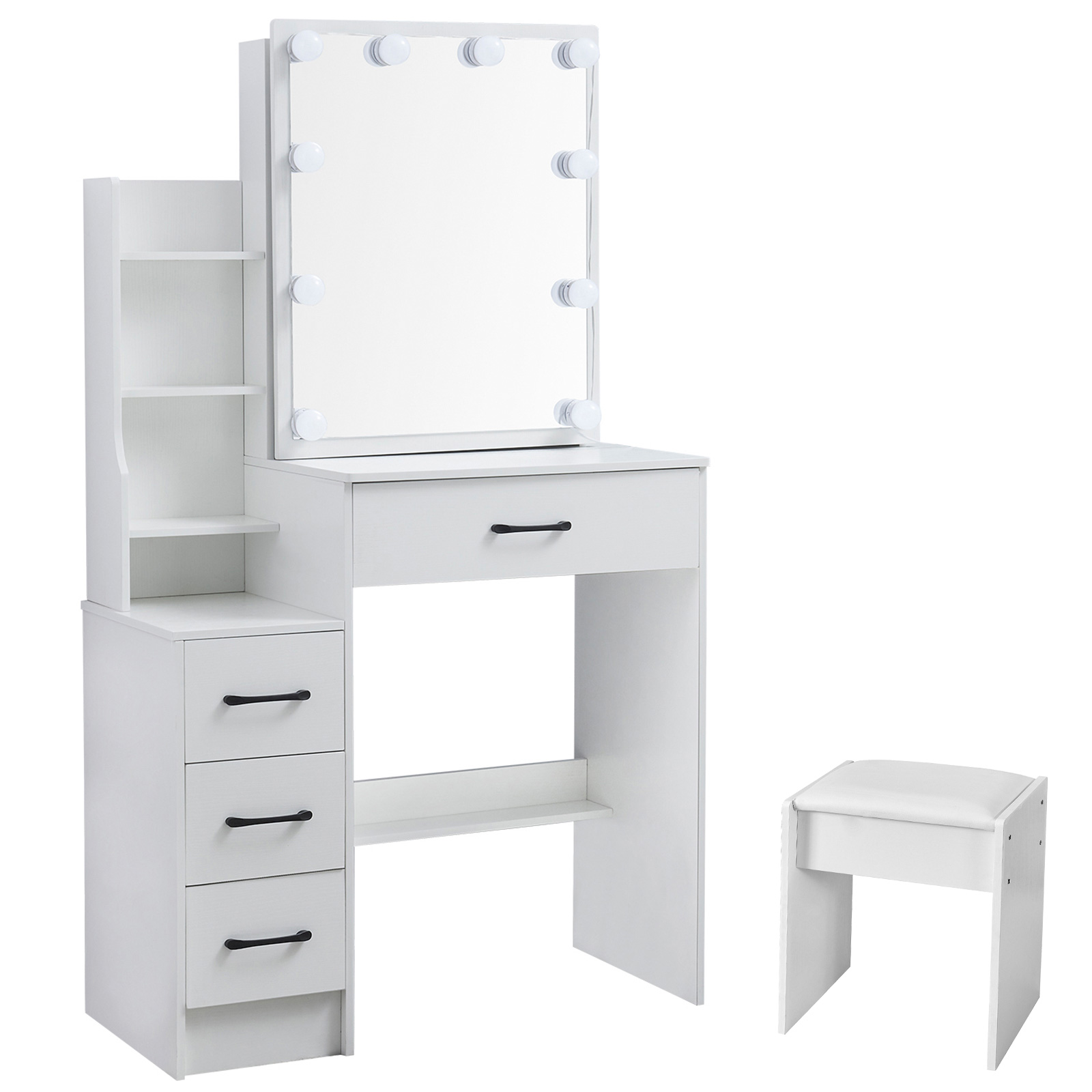 طاولة مكياج LED مع مرآة وكرسي، - مراجعة Office Furniture Okc وسعره