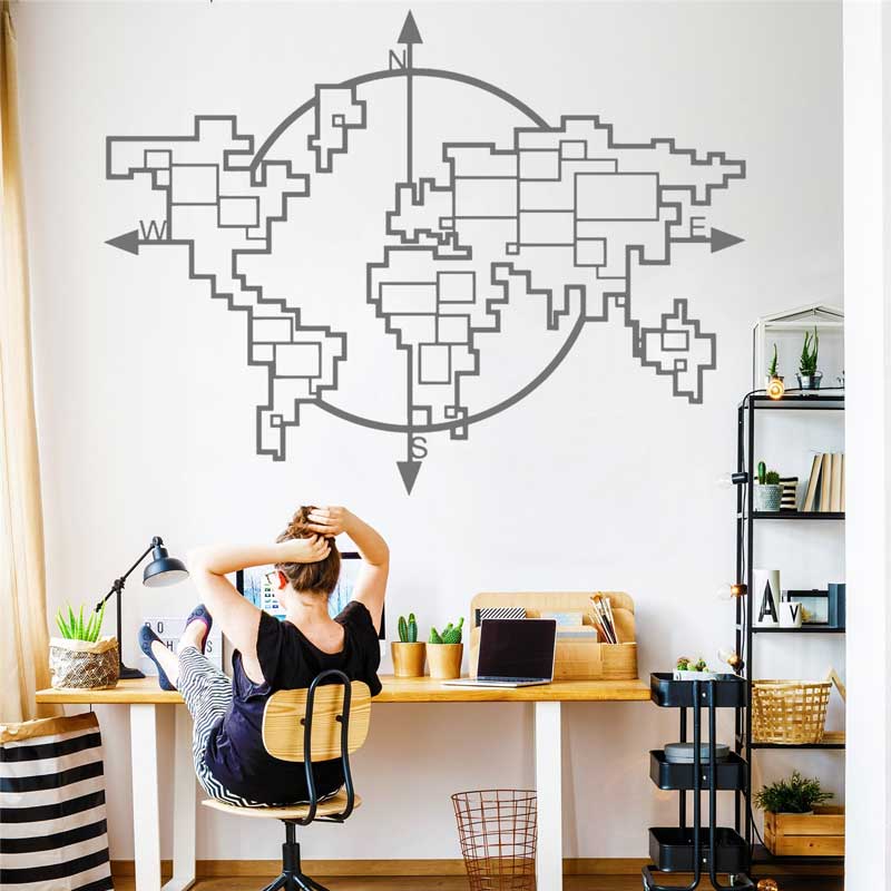 هندسية خريطة العالم البوصلة ال - مراجعة Office Furniture World وسعره